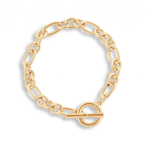 Gold Maude Curb Chain T bar Bracelet