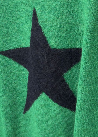 Oatmeal/Red Star Crew Neck Jumper