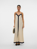 Denise Black/Cream Strappy V Neck Maxi Dress