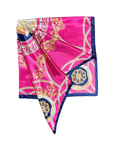 Fuchsia Lion Pattern Silk Touch Square Scarf