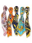 Navy Butterfly Pattern Silk Touch Square Scarf