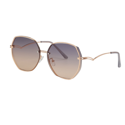 SORRENTO Brown/Gold Hex Sunglasses