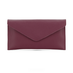 Burgundy Leather Envelope Clutch Bag