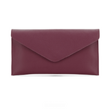 Burgundy Leather Envelope Clutch Bag