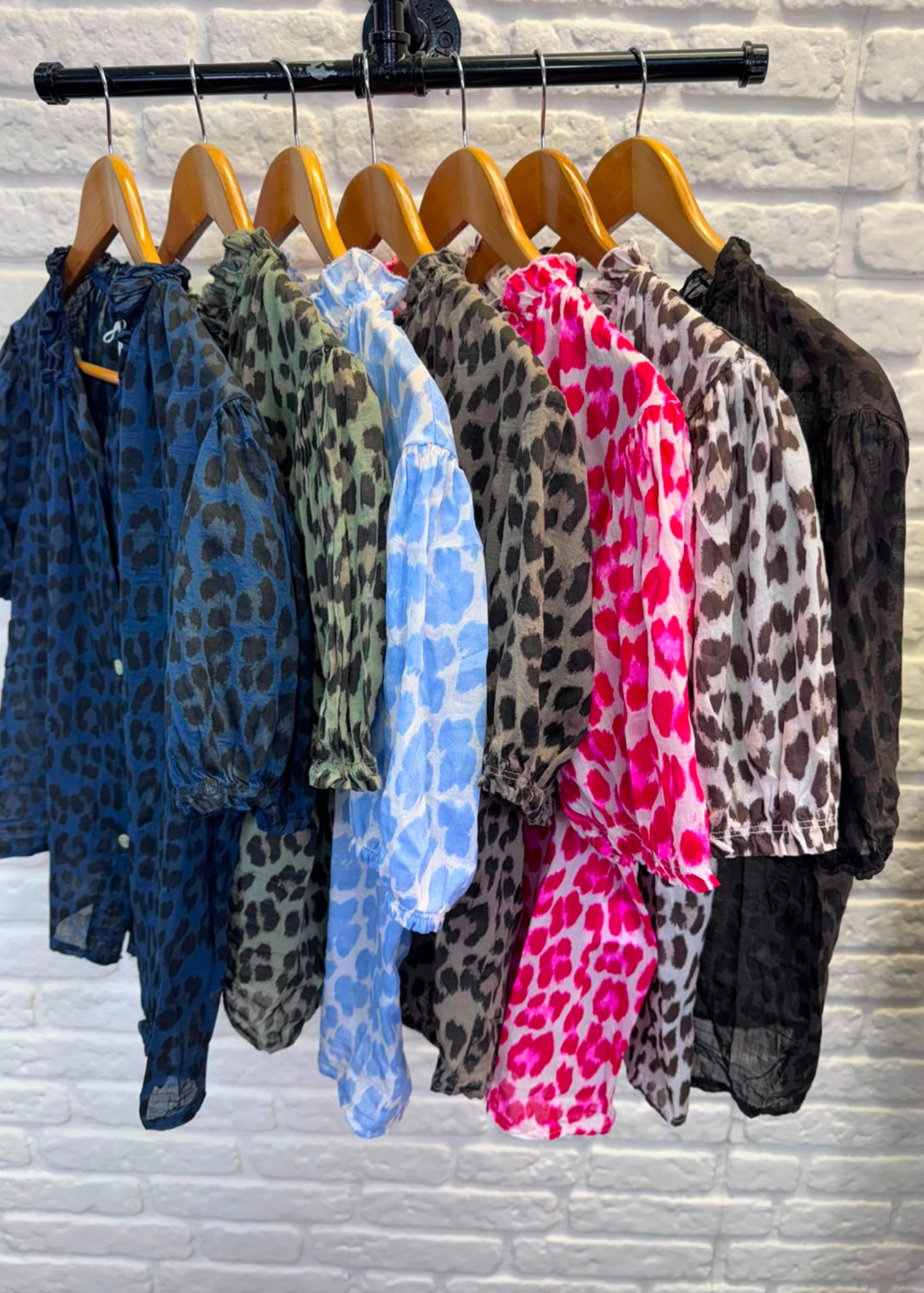 Mocha Leopard Puff Sleeve Blouse