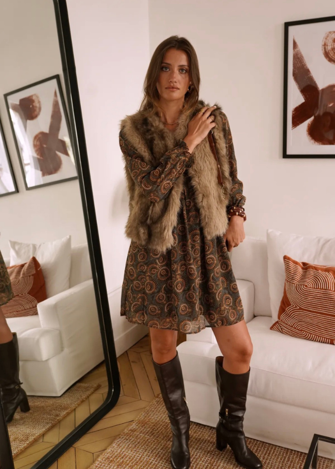 Taupe Faux Fur Gilet