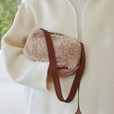 Tan/Light Taupe Faux Shearling Handbag