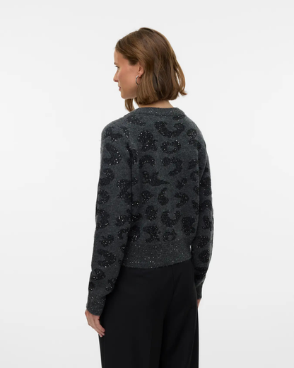 Dk Grey GSequin Animal Cardigan