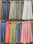 Mocha Washed Linen Panel Skirt