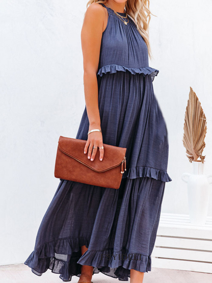 Navy Chloe Boho Maxi Dress