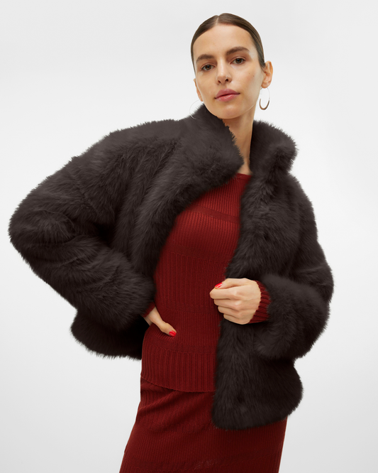 Chocolate Monroe Faux Fur Jacket