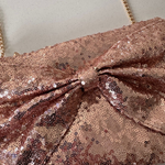 Rose Gold Large Bow Glitter Clutch Bag