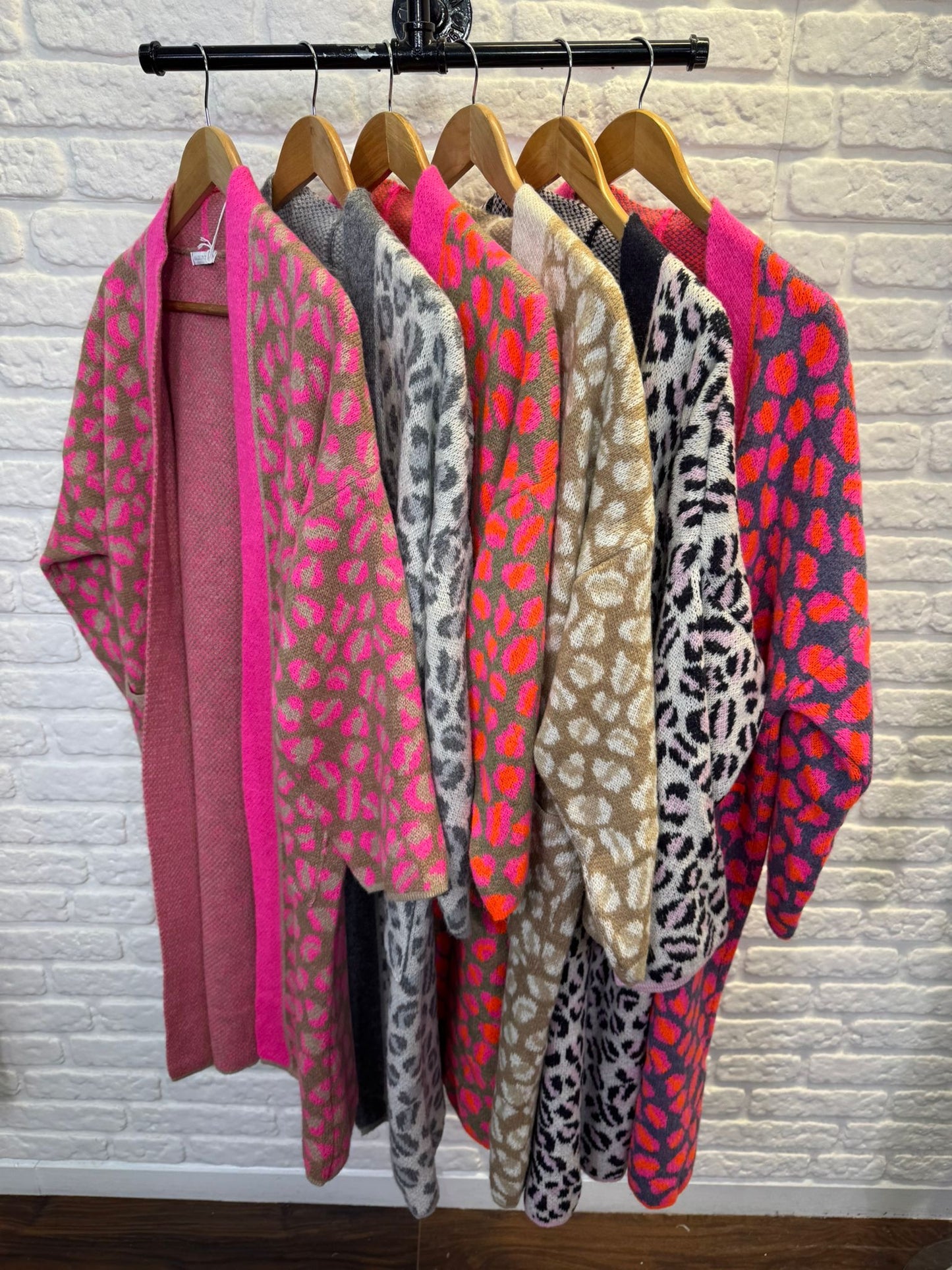 Tan/Camel Leopard Long Cardigan