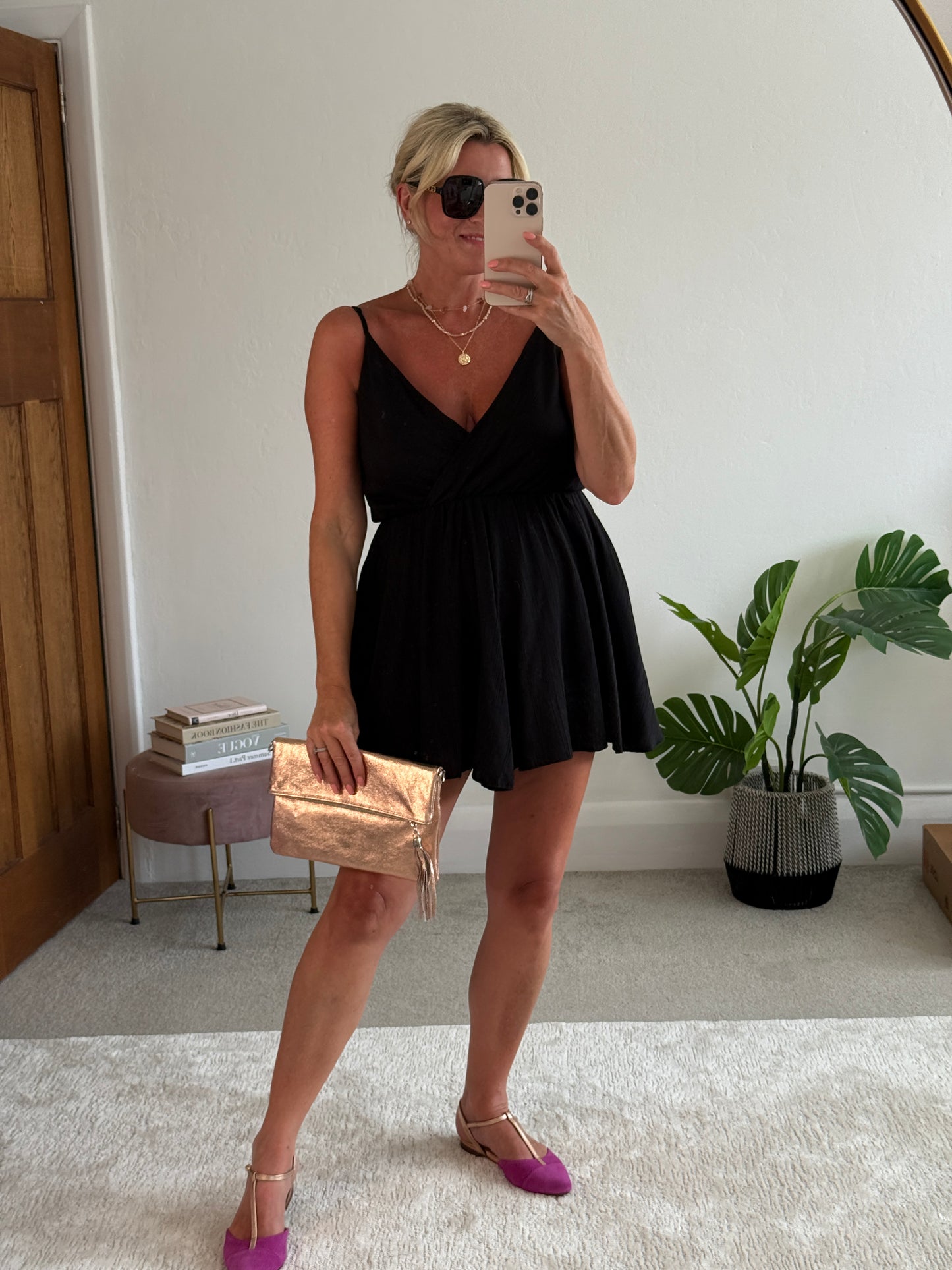 Black V-Neck Playsuit