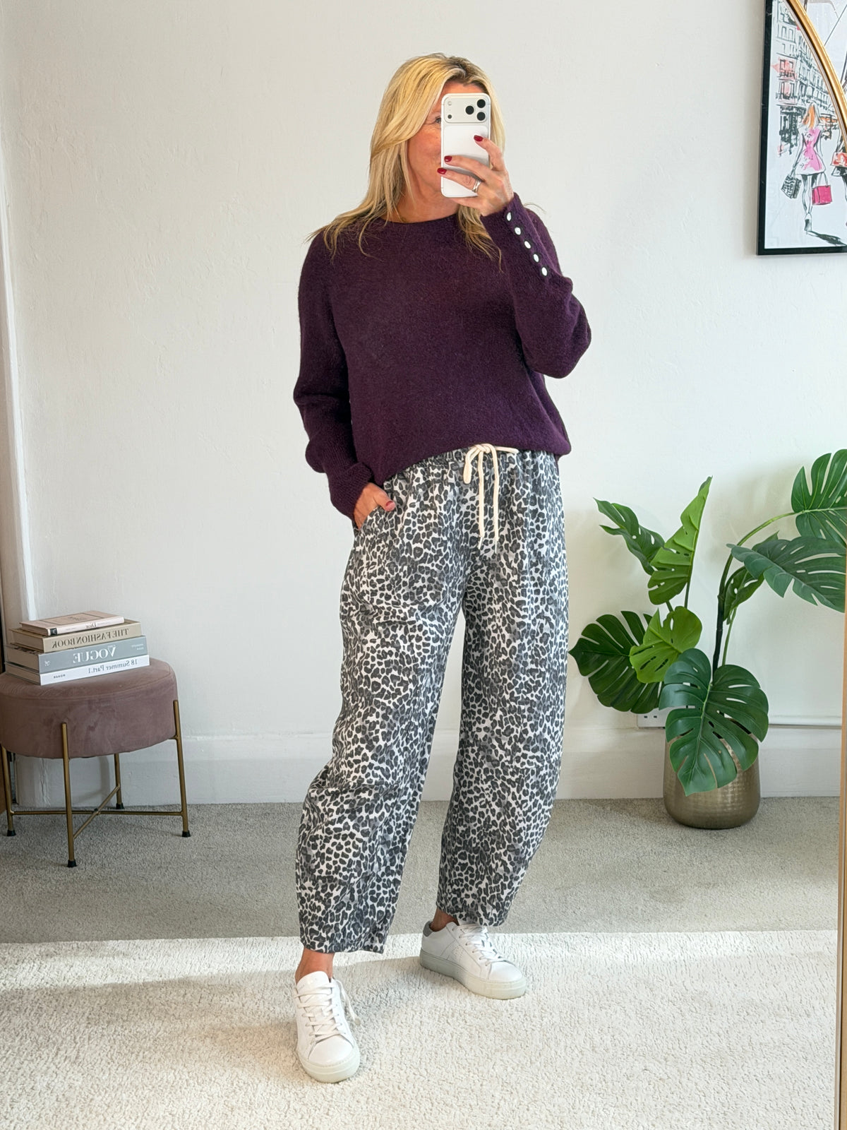 Chocolate Alpaca Mix Button Cuff Jumper