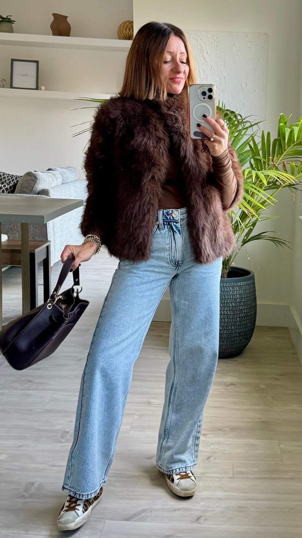 Chocolate Monroe Faux Fur Jacket