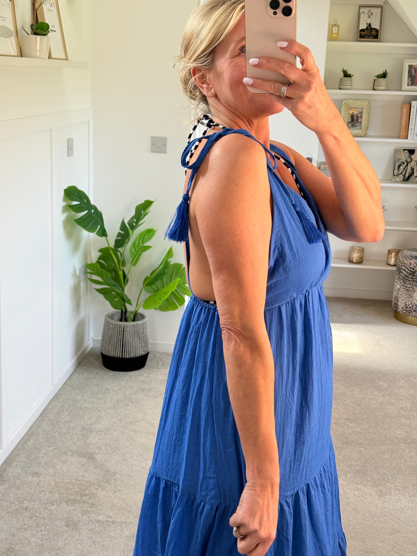 Kelly Green Tie Strap Tiered Maxi Dress