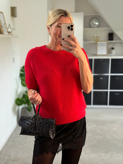 Mocha Fluffy S/S Jumper