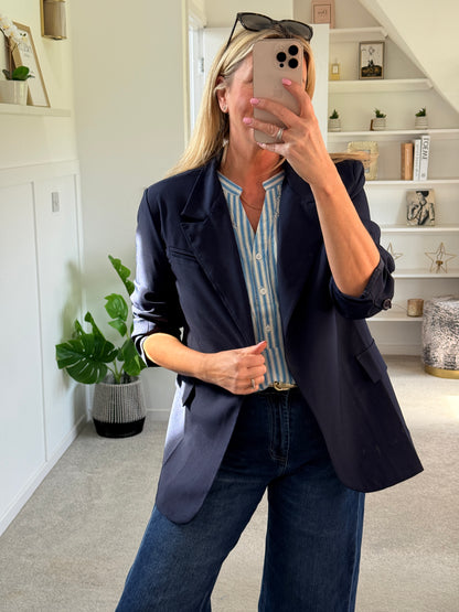 NEW Navy Single Button Plain Blazer
