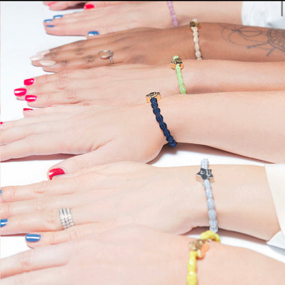 Dove Blue with Silver Dog Hair Tie or Wrist Band