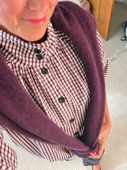 Plum Alpaca Mix Button Jumper