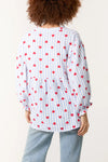 Heart Striped Cheesecloth Blouse