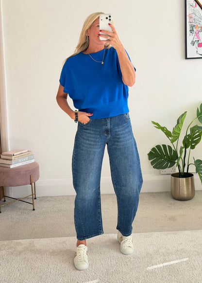 Cobalt S/Sleeve Batwing Jumper