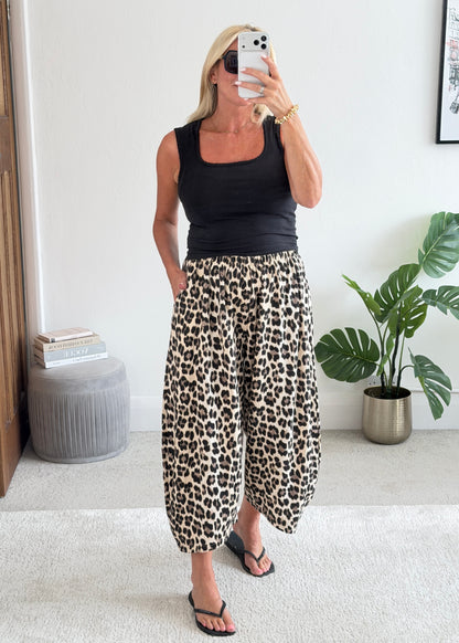 Leopard Print Cocoon Trousers