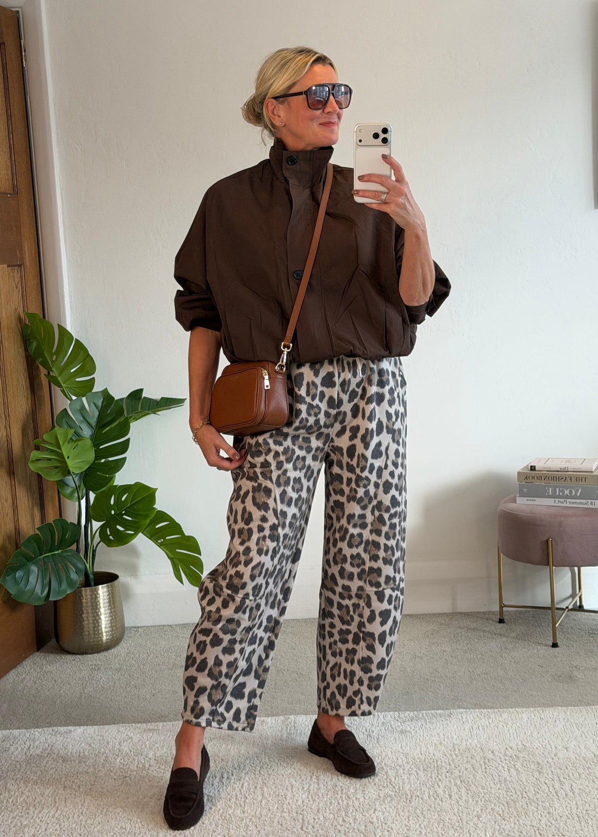 Chocolate Funnel Neck Trench Bomber Jacket