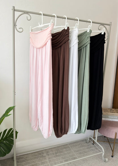 Khaki Viscose Balloon Leg Trousers - PRE ORDER
