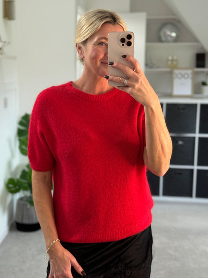 Mocha Fluffy S/S Jumper