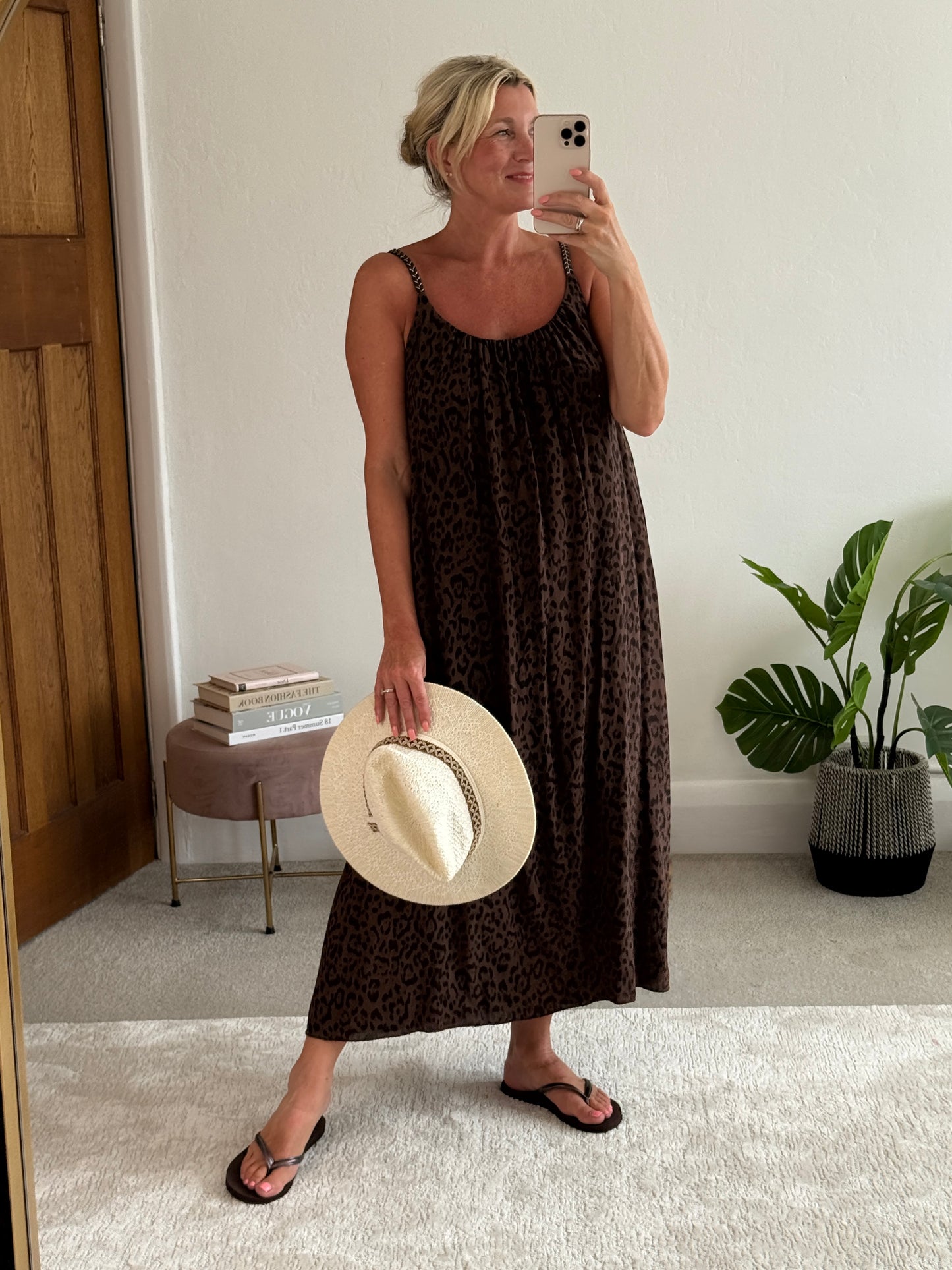 Chocolate Plaited Strap Leopard Maxi Dress 🐆