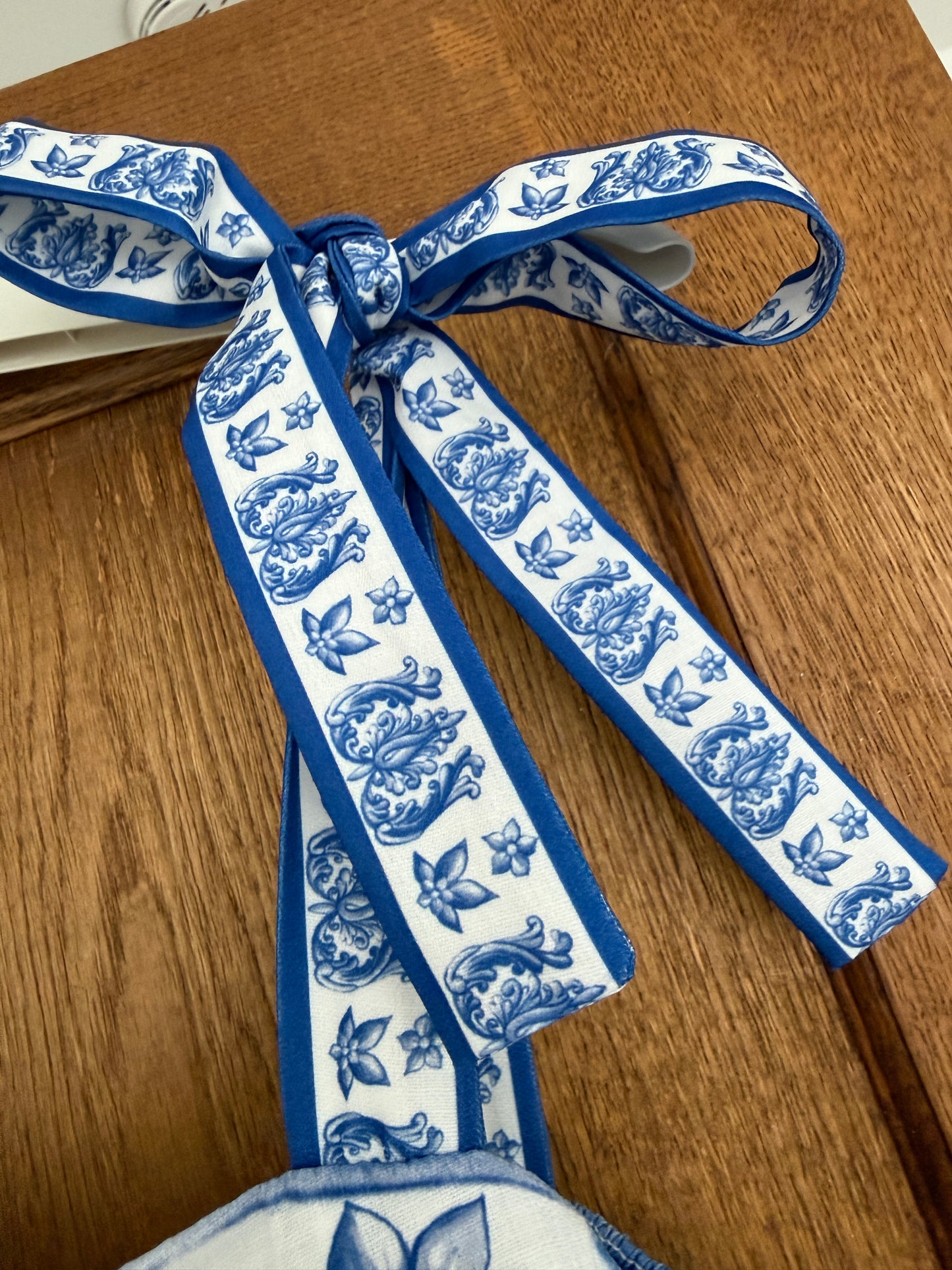 Blue Baroque Tie Strap Dress