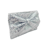 Rose Gold Large Bow Glitter Clutch Bag