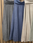 Mocha Washed Linen Panel Skirt