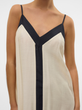 Denise Black/Cream Strappy V Neck Maxi Dress
