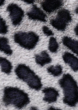Grey Faux Fur Leopard Scarf