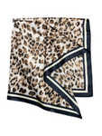 Brown Cheetah Pattern Silk Touch Square Scarf