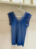 Cobalt Blue Lace V Neck Vest Top