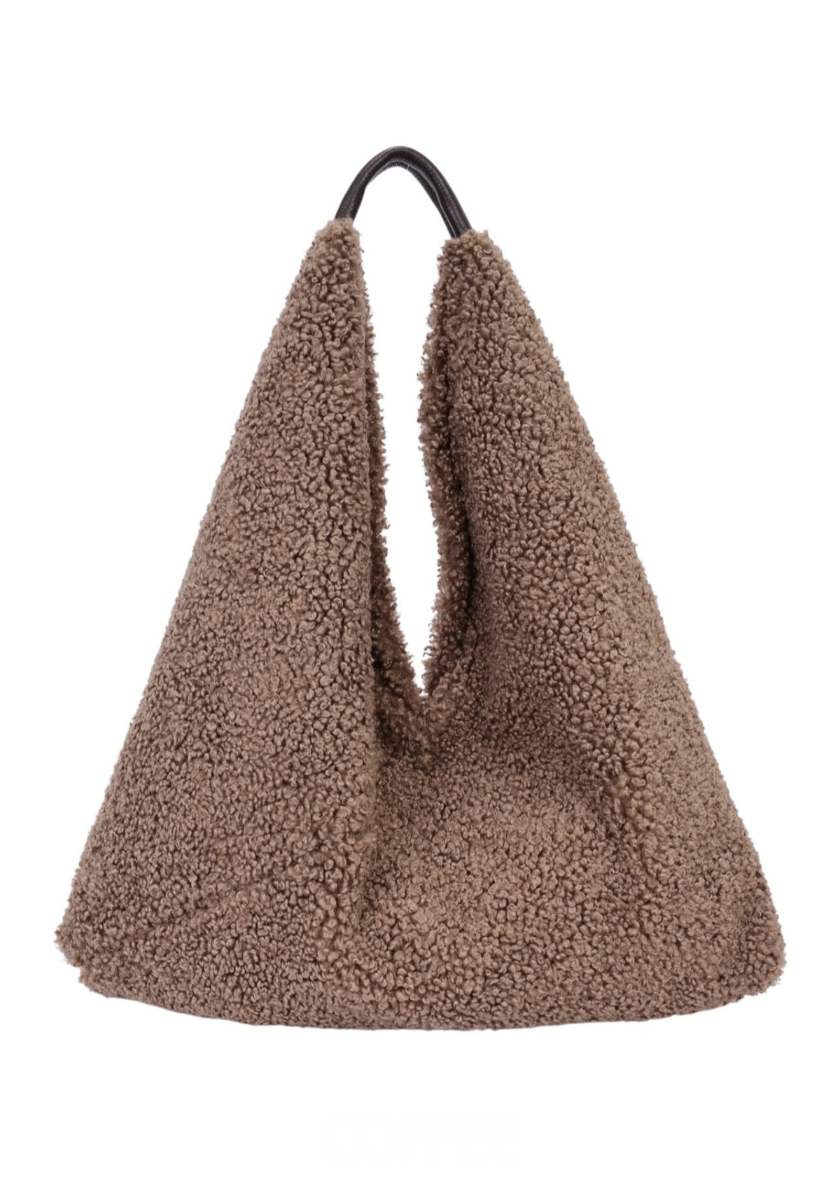 Coffee Oversized Teddy Slouchy Hobo Bag