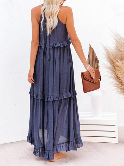 Navy Chloe Boho Maxi Dress
