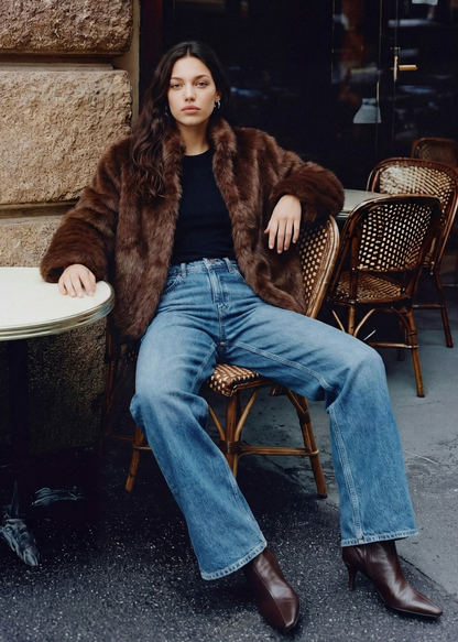 Chocolate Monroe Faux Fur Jacket