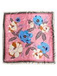 Dusky Pink Floral Pattern Silk Touch Square Scarf