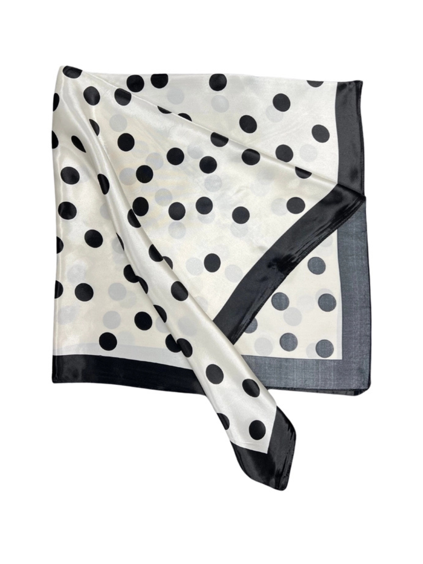 Navy/White Polka Dot Silk Touch Square Scarf