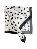 White/Black Polka Dot Silk Touch Square Scarf