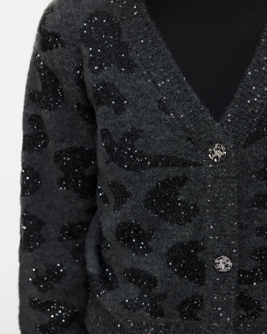 Dk Grey GSequin Animal Cardigan