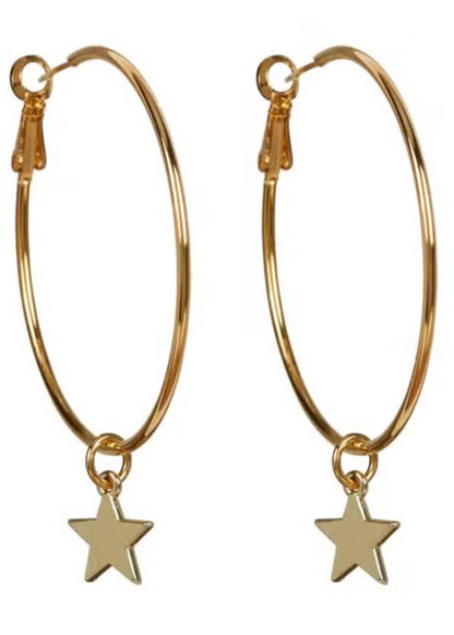 Large Star Hoola Hoop Earrings