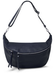 Black XL Leather Bum Bag