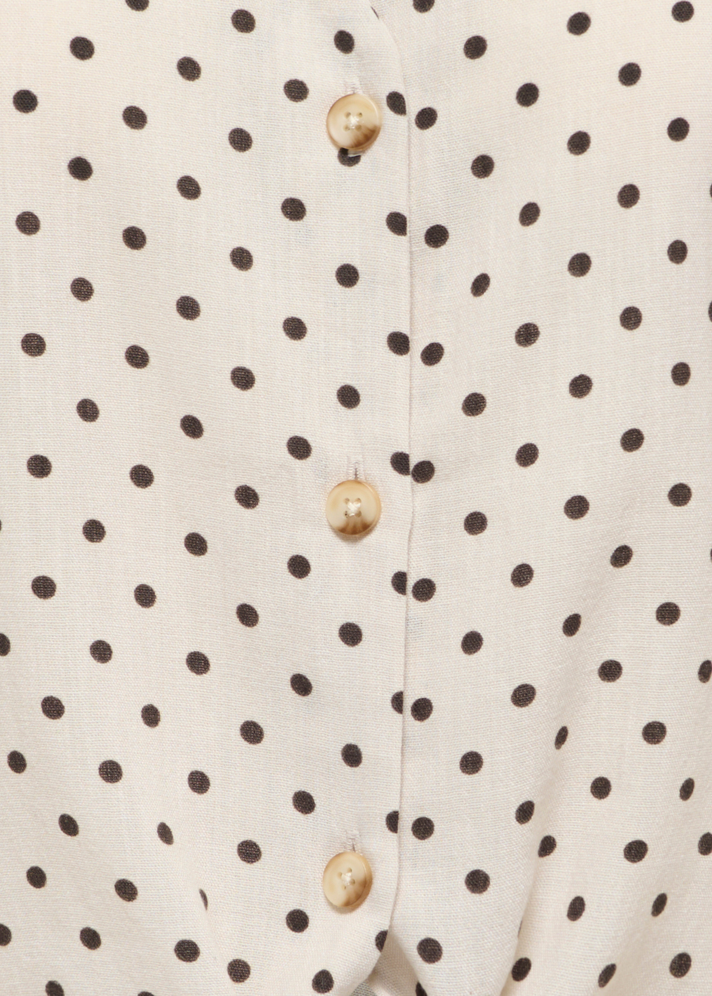 Pumice Stone/Chocolate Polka Dot Tie Front Blouse