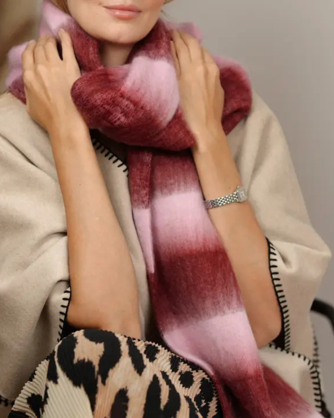 ♻️  Blue/Brown Cosy Striped Winter Scarf